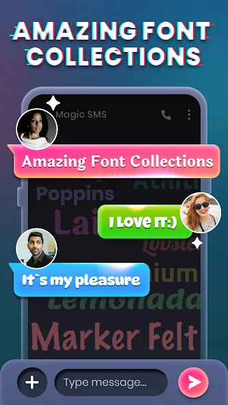 Font collection choices in Magic SMS